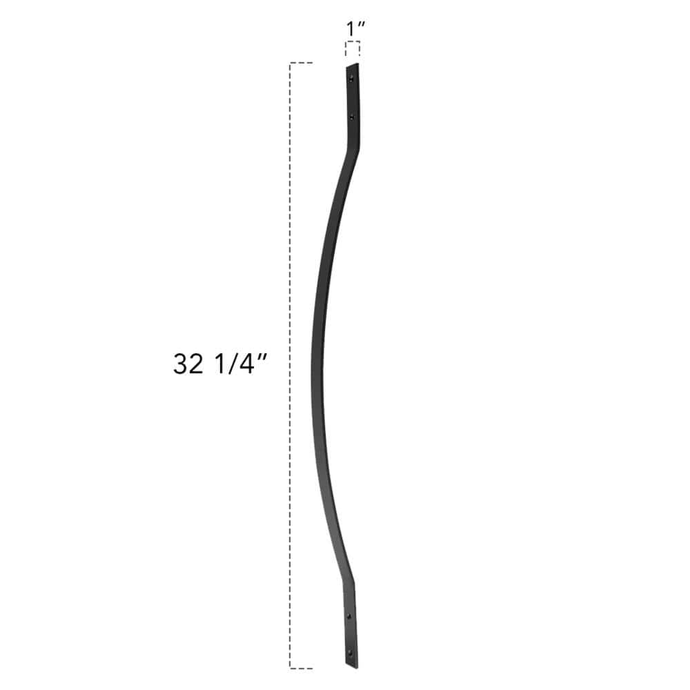 Deckorators 3/16 in. x 1 in x 32-1/4 in. Black Aluminum Arc Baluster (5-Pack)