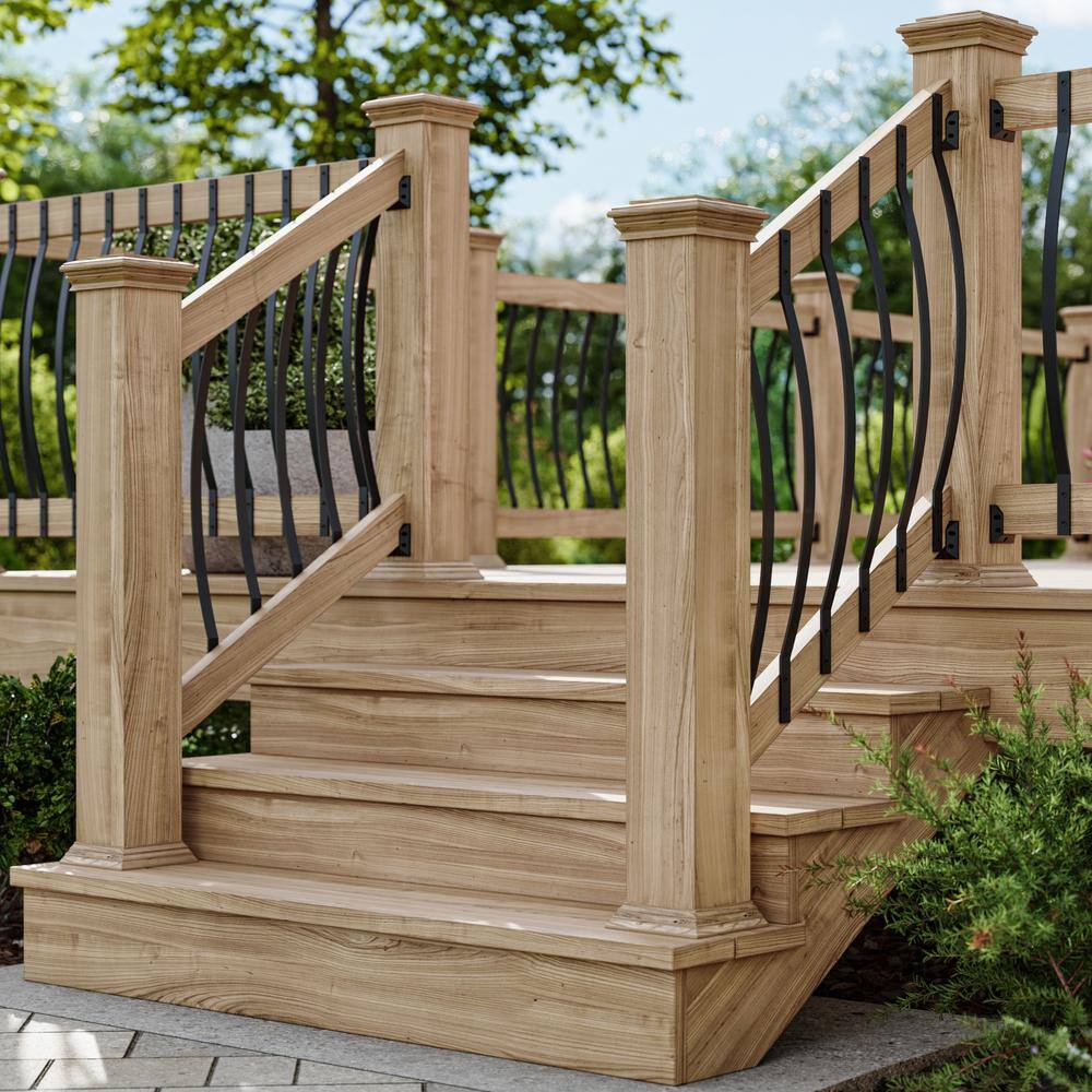 Deckorators 3/16 in. x 1 in x 32-1/4 in. Black Aluminum Arc Baluster (5-Pack)