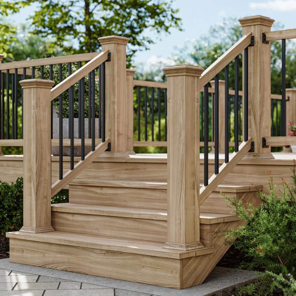 Deckorators 26 in. x .75 in. Satin Black Aluminum Square-Shaped Estate Baluster (10-Pack)