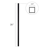 Deckorators 26 in. x .75 in. Satin Black Aluminum Square-Shaped Estate Baluster (10-Pack)