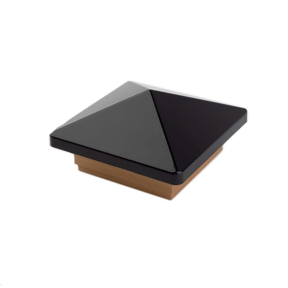 Deckorators 4 in. x 4 in. Victoria Black High Point Cedar Wood Post Cap