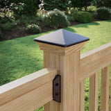Deckorators 4 in. x 4 in. Victoria Black High Point Cedar Wood Post Cap