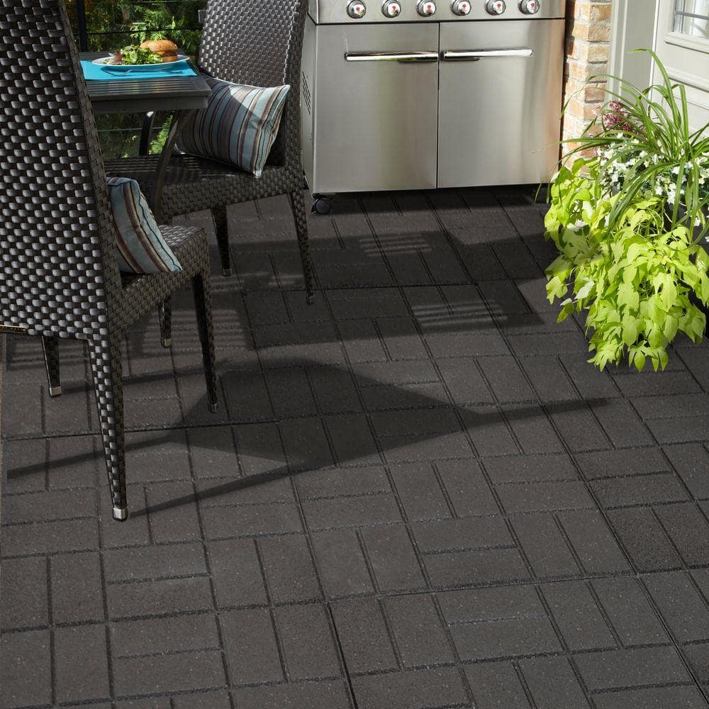 Envirotile 24 in. x 24 in. Rubber XL Brick Black Paver