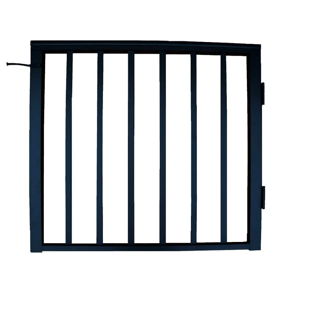 EZ Handrail 36 in x 42 in. Textured Black Pre-Built Aluminum Single-Panel Gate