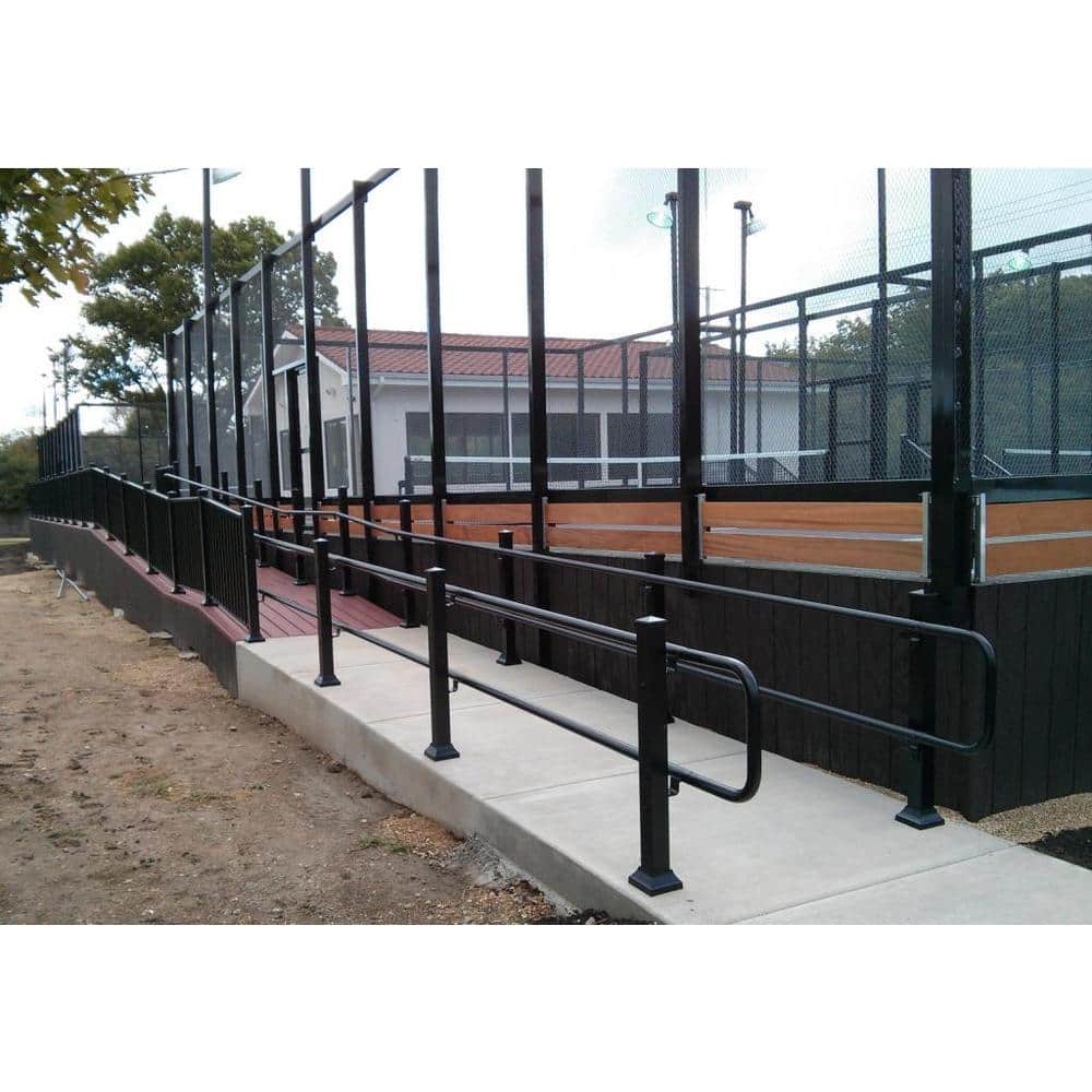 EZ Handrail Textured Black Aluminum Hand Rail Wall Bracket