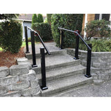 EZ Handrail Textured Black Aluminum Hand Rail Wall Bracket
