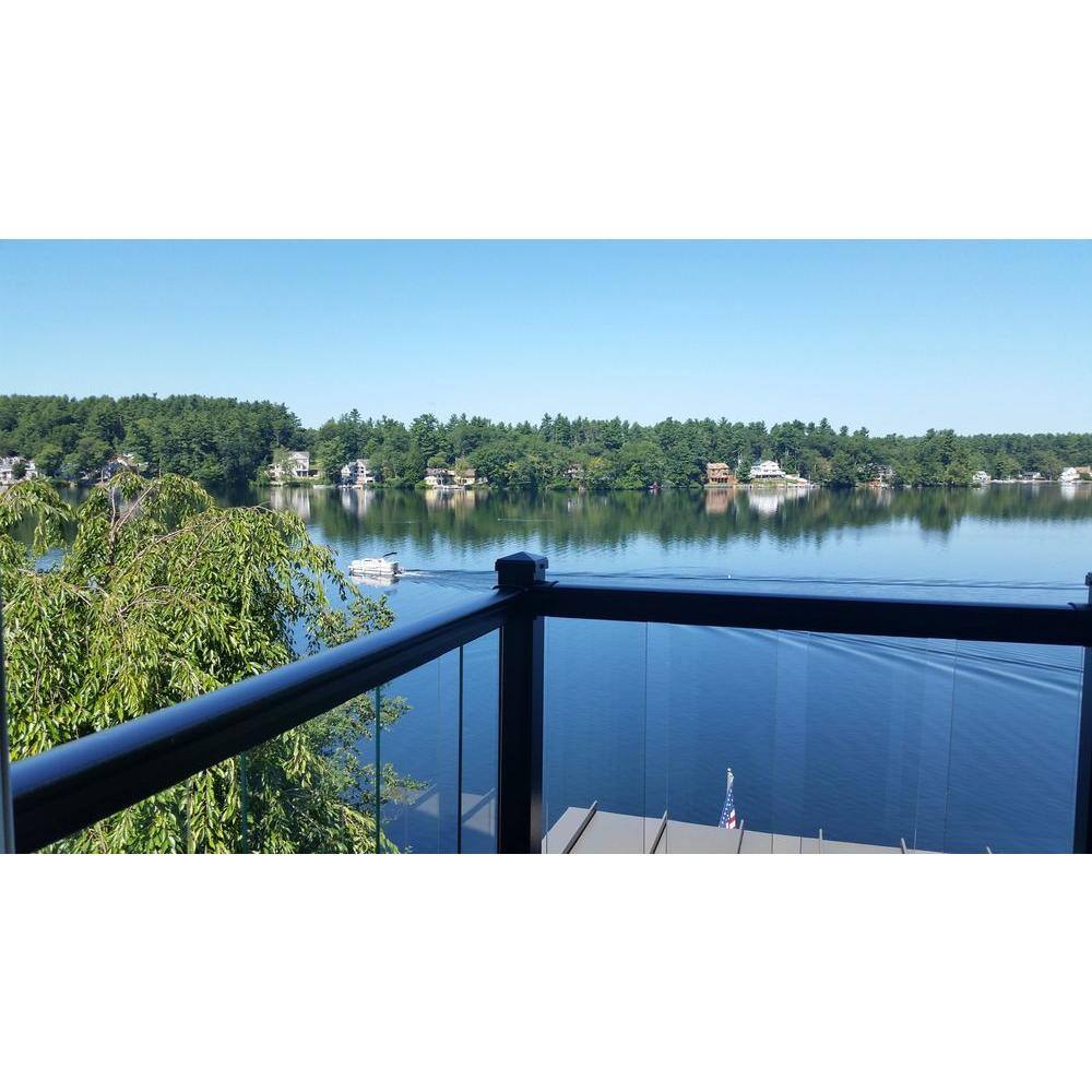 EZ Handrail Textured Black Aluminum Post Mounts
