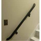 EZ Handrail 4 ft. Textured Black Aluminum Round with Curved Ends Handrail Kit