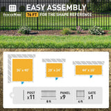 Fencer Wire 4 ft. x 8 ft. Heavy-Duty Steel Spaced Bar Pointed Pinnacle Flat Metal Fence Panel (Set of 76 ft.)