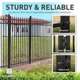 Fencer Wire 4 ft. x 8 ft. Heavy-Duty Steel Spaced Bar Pointed Pinnacle Flat Metal Fence Panel (Pack of 10)