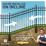 Fencer Wire 4 ft. x 8 ft. Heavy-Duty Steel Spaced Bar Pointed Pinnacle Flat Metal Fence Panel (Pack of 10)