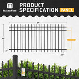 Fencer Wire 4 ft. x 8 ft. Heavy-Duty Steel Spaced Bar Pointed Pinnacle Metal Fence Panel (Pack of 5)