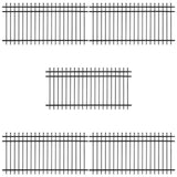 Fencer Wire 4 ft. x 8 ft. Heavy-Duty Steel Spaced Bar Pointed Pinnacle Metal Fence Panel (Pack of 5)