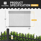 Fencer Wire 6 ft. x 8 ft. Heavy-Duty Steel Spaced Bar Pointed Pinnacle Metal Fence Panel (Pack of 10)