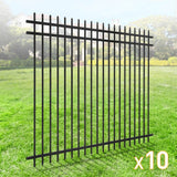 Fencer Wire 6 ft. x 8 ft. Heavy-Duty Steel Spaced Bar Pointed Pinnacle Metal Fence Panel (Pack of 10)