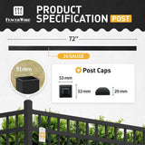 Fencer Wire 2 in. x 2 in. x 6 ft. Steel Flat Top Blank Metal Fence Post with Post Cap (5-Pack)