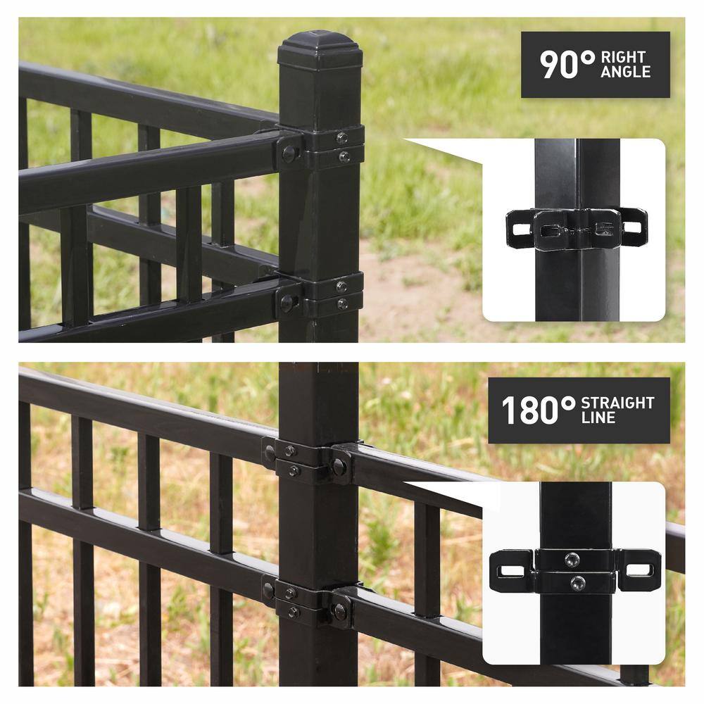 Fencer Wire 2 in. x 2 in. x 6 ft. Steel Flat Top Blank Metal Fence Post with Post Cap (5-Pack)