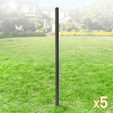 Fencer Wire 2 in. x 2 in. x 6 ft. Steel Flat Top Blank Metal Fence Post with Post Cap (5-Pack)