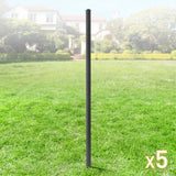 Fencer Wire 2 in. x 2 in. x 7 ft. Steel Flat Top Blank Metal Fence Post with Post Cap (5 pack)