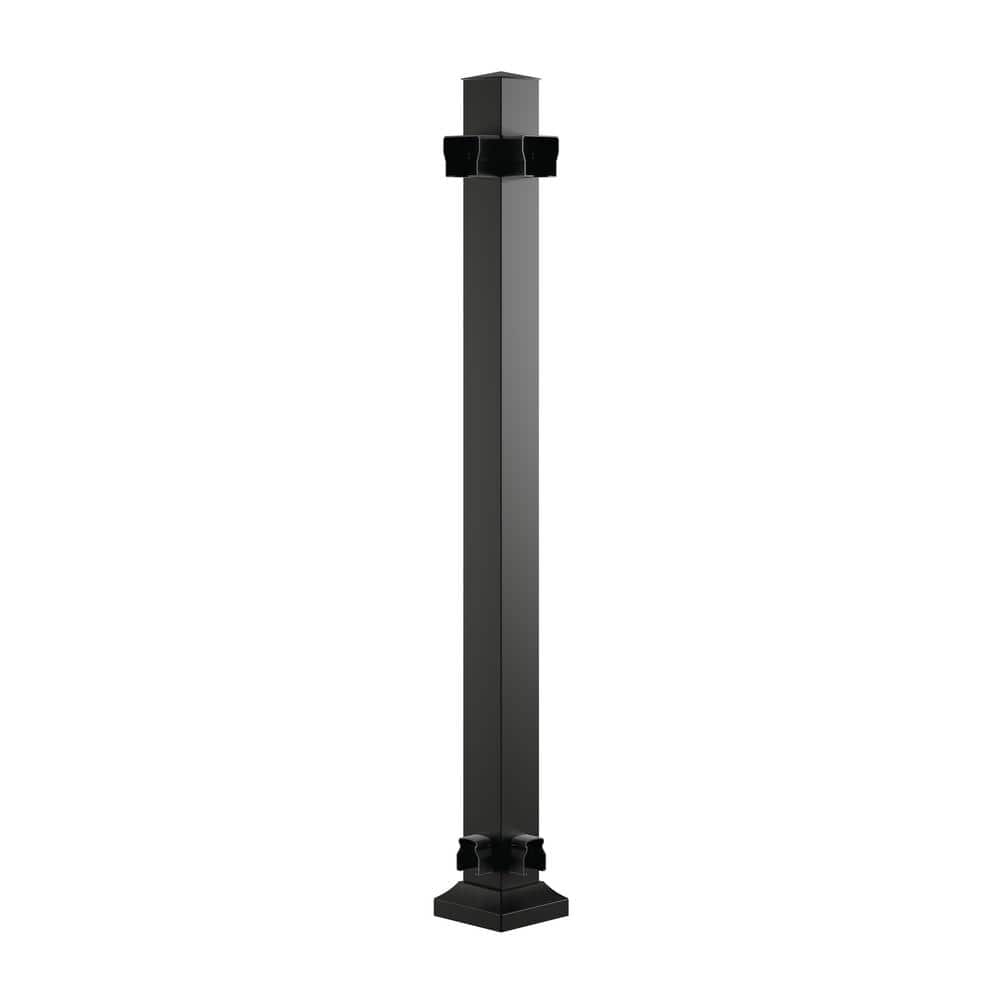 Fiberon Cityside 42 in. x 2.5 in. Black Contemporary Aluminum Corner Post