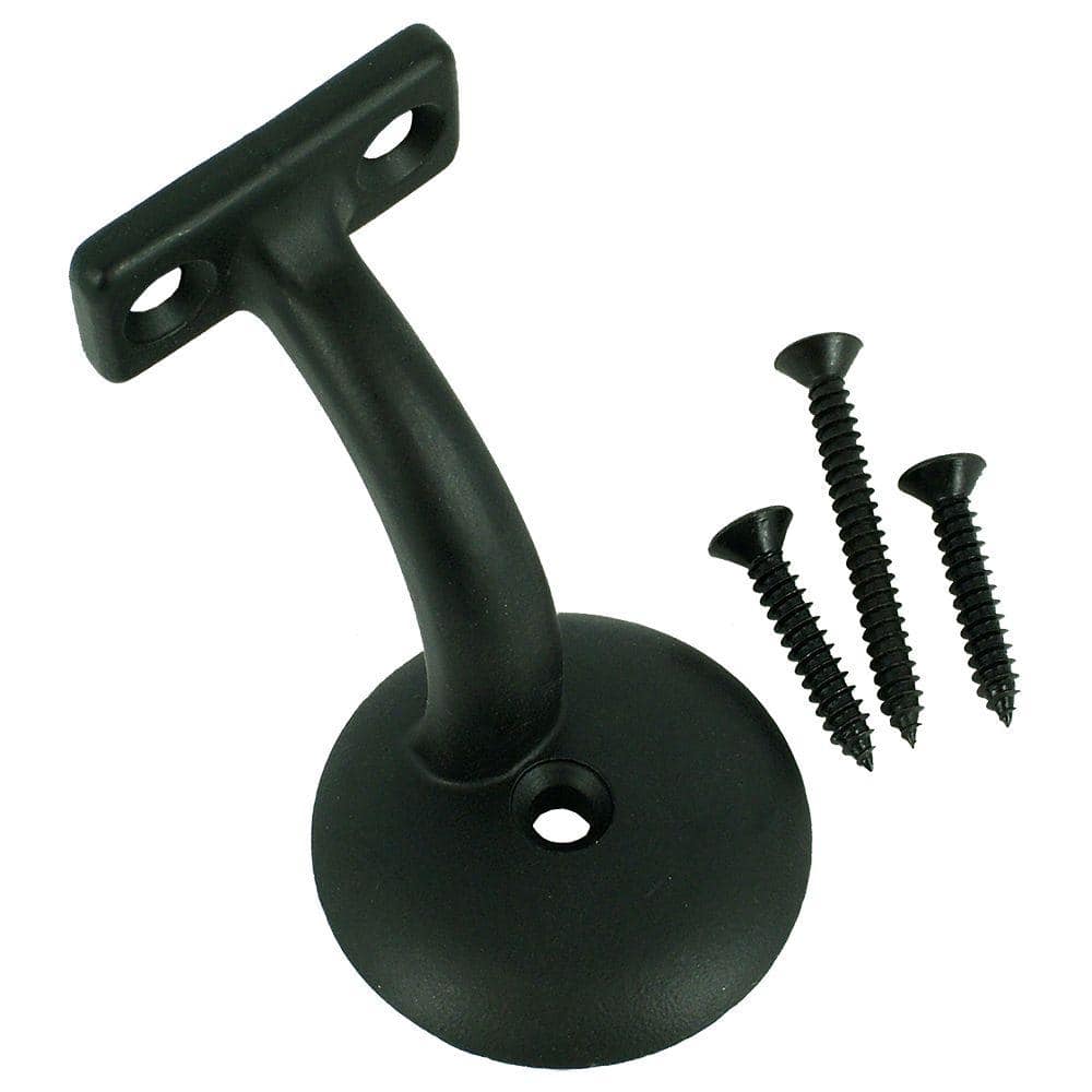 EVERMARK Stair Parts 2-3/4 in. x 2-1/16 in. Black Aluminum Alloy Heavy Duty Wall Rail Mounting Bracket