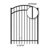 FORGERIGHT Vinings 4 ft. W x 5 ft. H Black Aluminum Arched Pre-Assembled Fence Gate