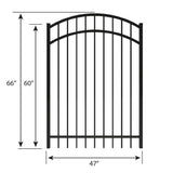 FORGERIGHT Vinings 4 ft. W x 5 ft. H Black Aluminum Arched Pre-Assembled Fence Gate