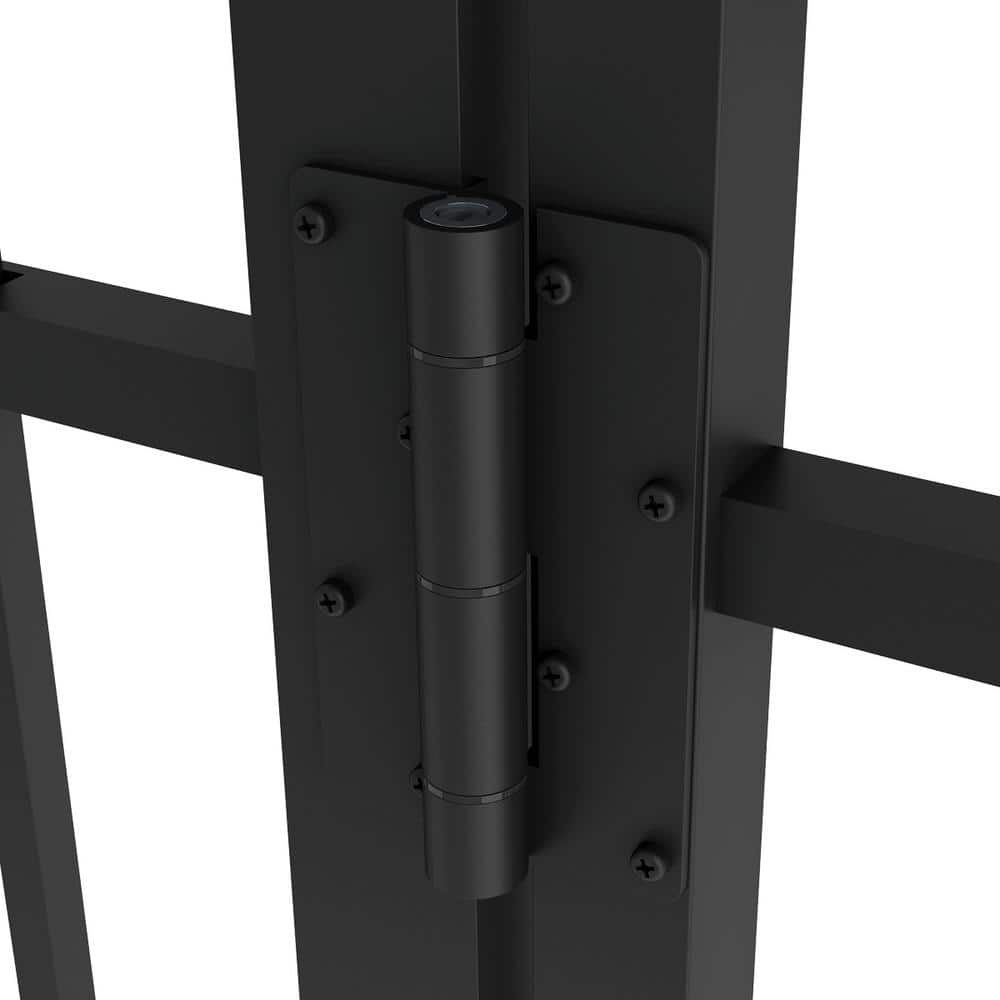 FORGERIGHT Vinings 4 ft. W x 5 ft. H Black Aluminum Arched Pre-Assembled Fence Gate