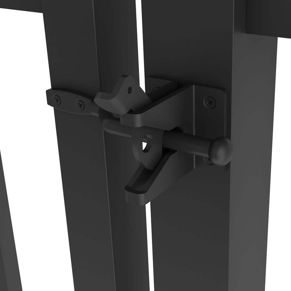 FORGERIGHT Vinings 4 ft. W x 5 ft. H Black Aluminum Arched Pre-Assembled Fence Gate