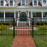 FORGERIGHT Vinings 4 ft. W x 5 ft. H Black Aluminum Arched Pre-Assembled Fence Gate