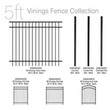 FORGERIGHT Vinings 4 ft. W x 5 ft. H Black Aluminum Arched Pre-Assembled Fence Gate