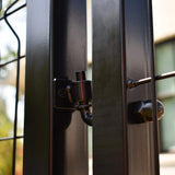 FORGERIGHT Deco Grid 4 ft. x 4 ft. Black Steel Straight Fence Gate