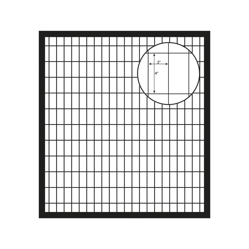 FORGERIGHT Deco Grid 4 ft. x 4 ft. Black Steel Straight Fence Gate