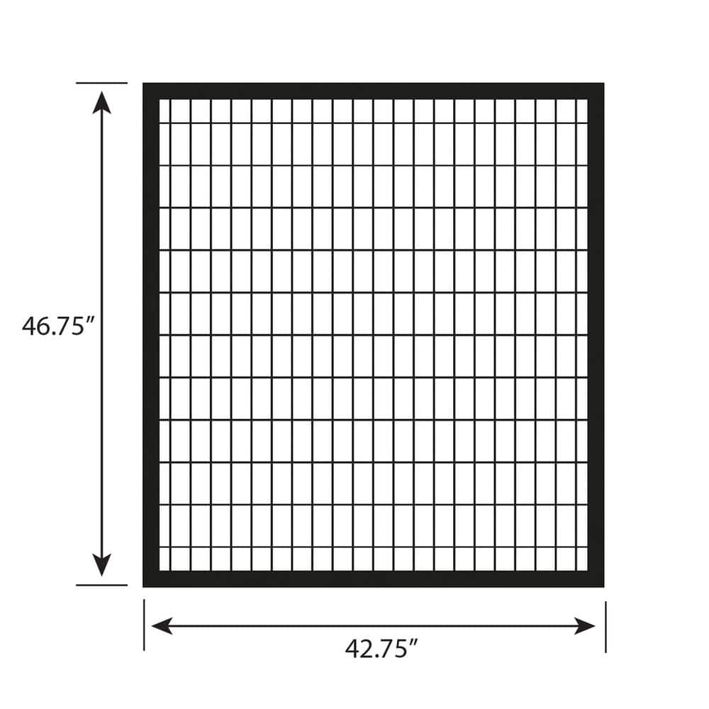 FORGERIGHT Deco Grid 4 ft. x 4 ft. Black Steel Straight Fence Gate