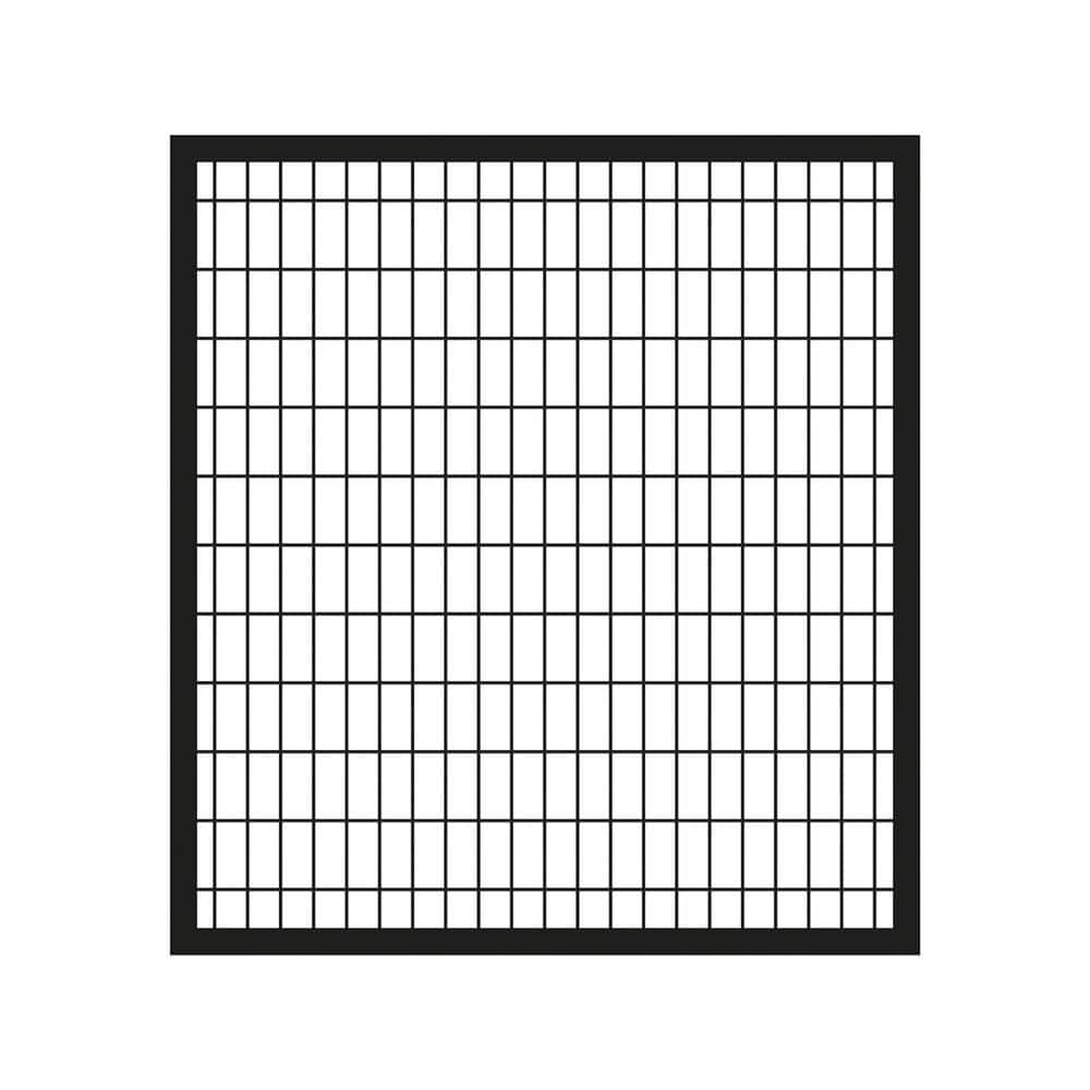 FORGERIGHT Deco Grid 4 ft. x 4 ft. Black Steel Straight Fence Gate