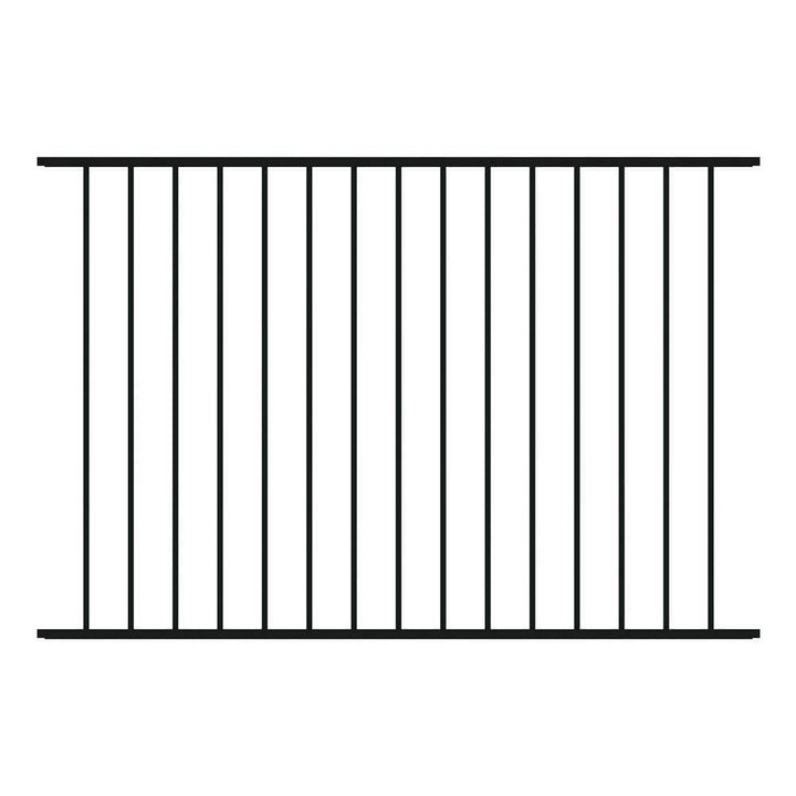 FORGERIGHT Newtown 4 ft. H x 6 ft. W Black Aluminum Pre-Assembled Fence Panel (5-Pack)