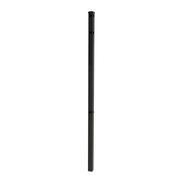 FORGERIGHT Vinings 2 in. x 2 in. x 7 ft. Black Aluminum Fence Corner Post with Flat Cap