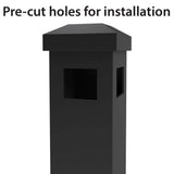FORGERIGHT Newtown 2 in. x 2 in. x 6 ft. Black Aluminum Fence Corner Post with Flat Cap