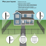 FORGERIGHT Newtown 2 in. x 2 in. x 6 ft. Black Aluminum Fence Corner Post with Flat Cap