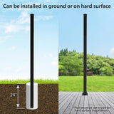 FORGERIGHT Newtown 2 in. x 2 in. x 6 ft. Black Aluminum Fence Corner Post with Flat Cap