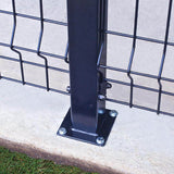 FORGERIGHT 50in H Deco Grid Black Steel Fence Post with Flange, Cap, and Clips