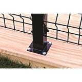 FORGERIGHT 50in H Deco Grid Black Steel Fence Post with Flange, Cap, and Clips