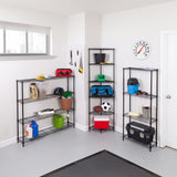 Honey Can Do Steel 48 in. W x 48 in. H x 10 in. D 4-Tier Space Saving 10 in. Depth Garage Storage Shelving Unit, Black