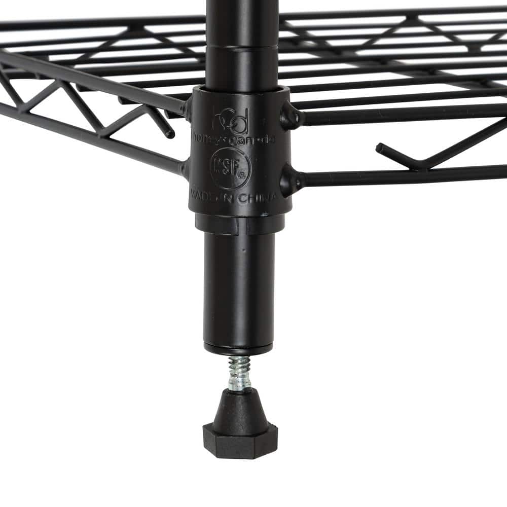 Honey Can Do Steel 48 in. W x 48 in. H x 10 in. D 4-Tier Space Saving 10 in. Depth Garage Storage Shelving Unit, Black