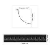 FROM PLAIN TO BEAUTIFUL IN HOURS Puffy Archways 0.012 in. x 4.25 in. x 48 in. Metal Bed Moulding Nail-Up Tin Cornice in Black (48 Ln. ft./Pack)(12Pieces)