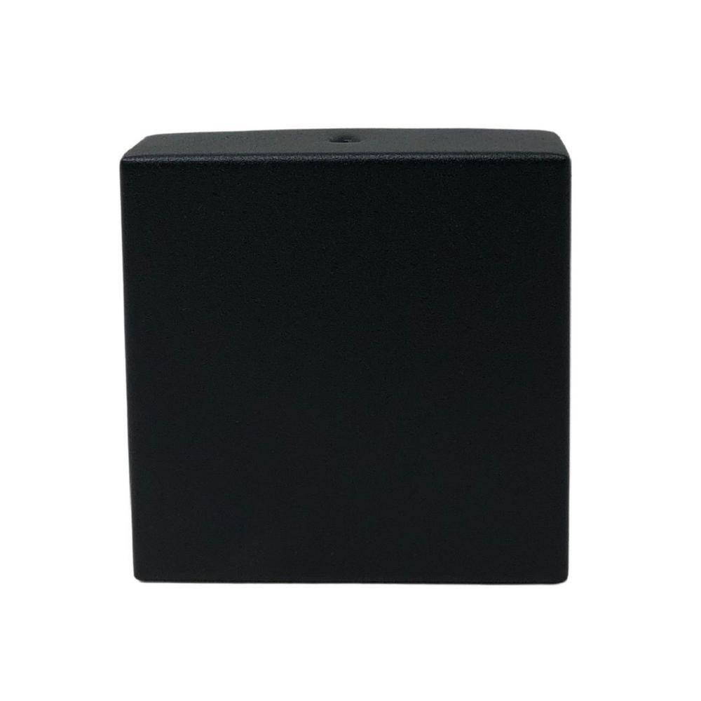 NUVO IRON Eazy-Cap 4 in. x 4 in. Black Galvanized Steel Modern Low-Profile Flat Top Post Cap (Pack of 24)