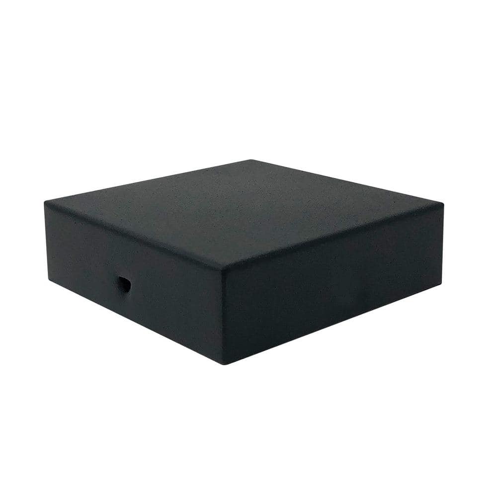NUVO IRON Eazy-Cap 4 in. x 4 in. Black Galvanized Steel Modern Low-Profile Flat Top Post Cap (Pack of 24)