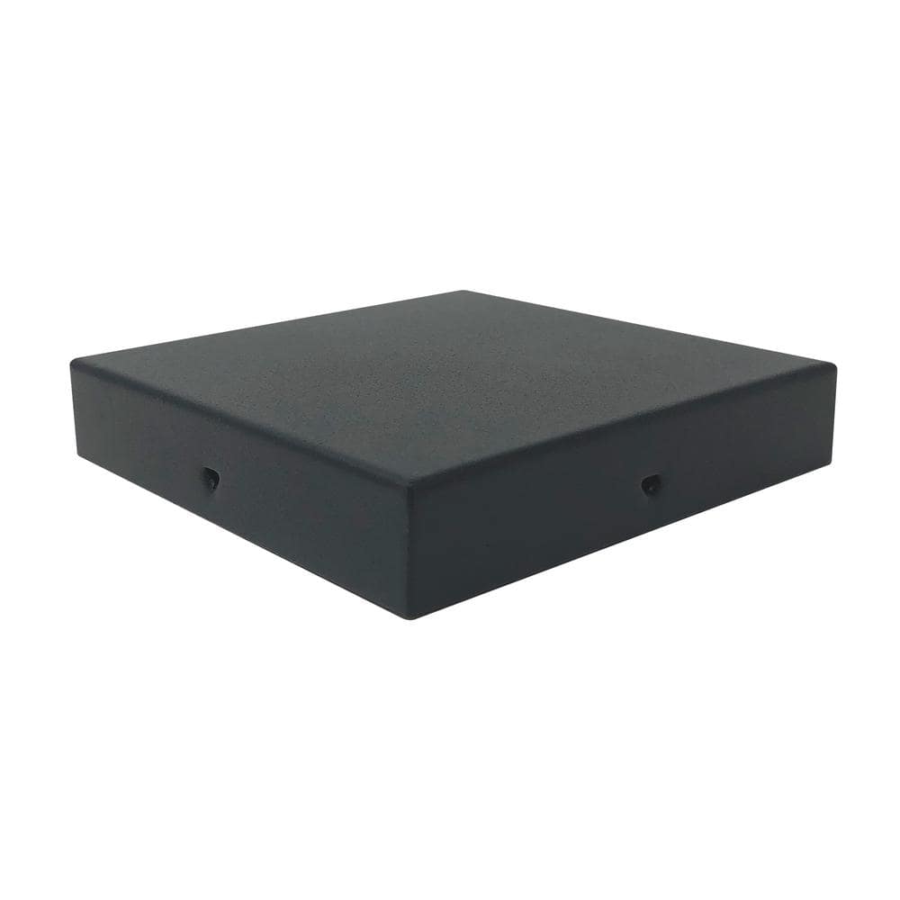 NUVO IRON Eazy-Cap 6 in. x 6 in. Black Galvanized Steel Modern Low-Profile Flat Top Post Cap (Pack of 24)
