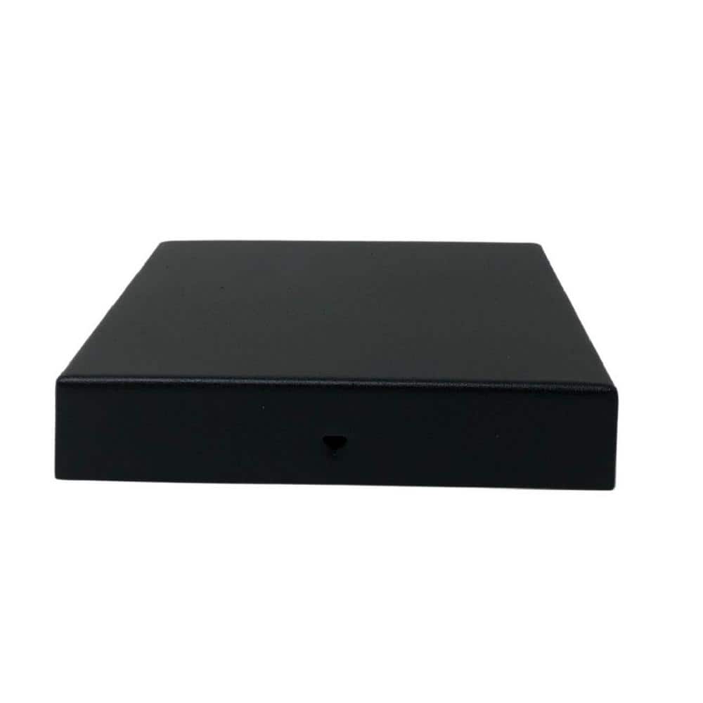 NUVO IRON Eazy-Cap 6 in. x 6 in. Black Galvanized Steel Modern Low-Profile Flat Top Post Cap (Pack of 24)