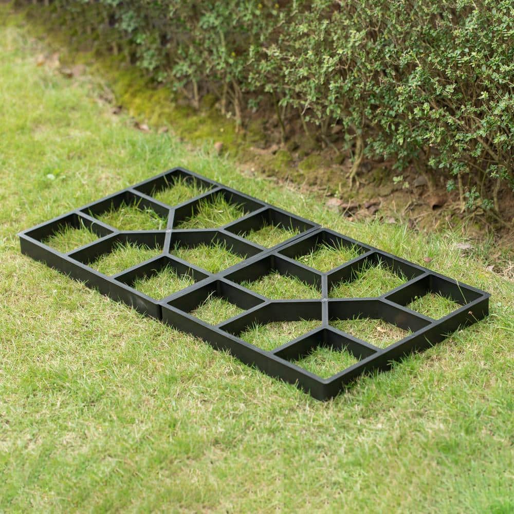 Gardenised Decorative Pavement Mold Cement Form Stamp Walkway Maker Patio Stepping Stone Pavers Reusable Pathway Mould (2-Pack)